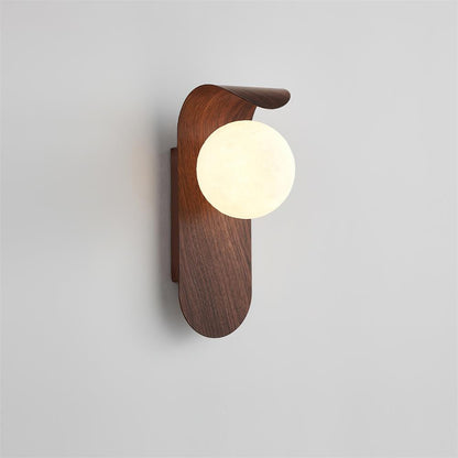 Velmara Minimalist Wood Globe Wall Light