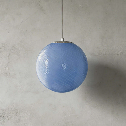 Swirled Glass Globe Pendant Light