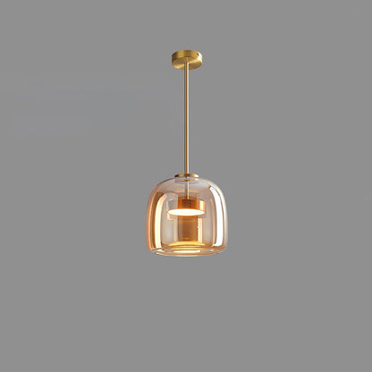Hand-Blown Glass Dome Pendant Light