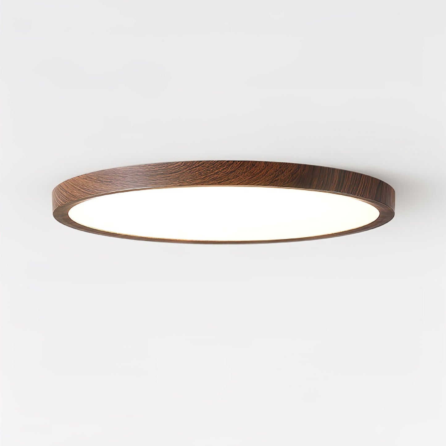 Slim Walnut Flush Ceiling Light