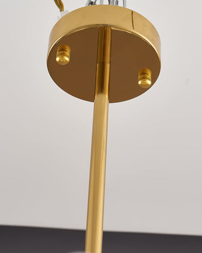 Ceramic Petal Brass Chandelier