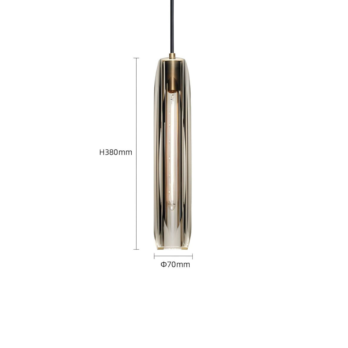 Brass Crystal Rod Pendant Light