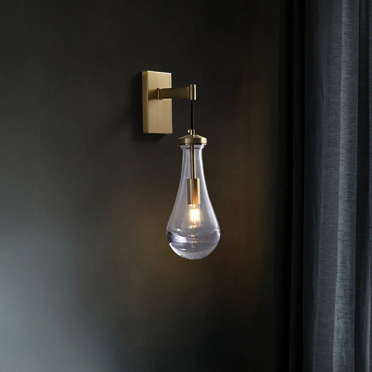 Teardrop Glass Wall Light