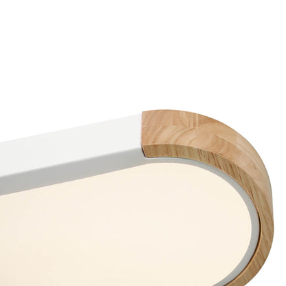 Ovalyn Minimalist Wood Oval LED Ceiling Light