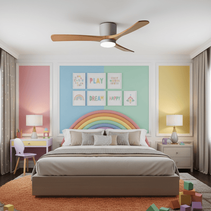 Sycamore Wood Flush Ceiling Fan