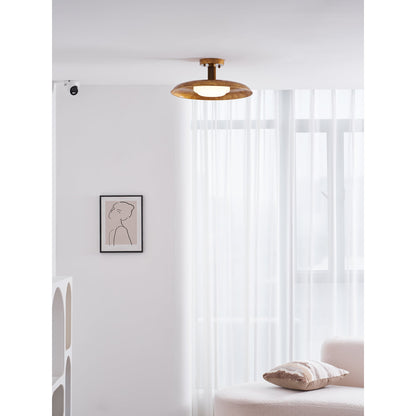 Wide Disc Flush Ceiling Light
