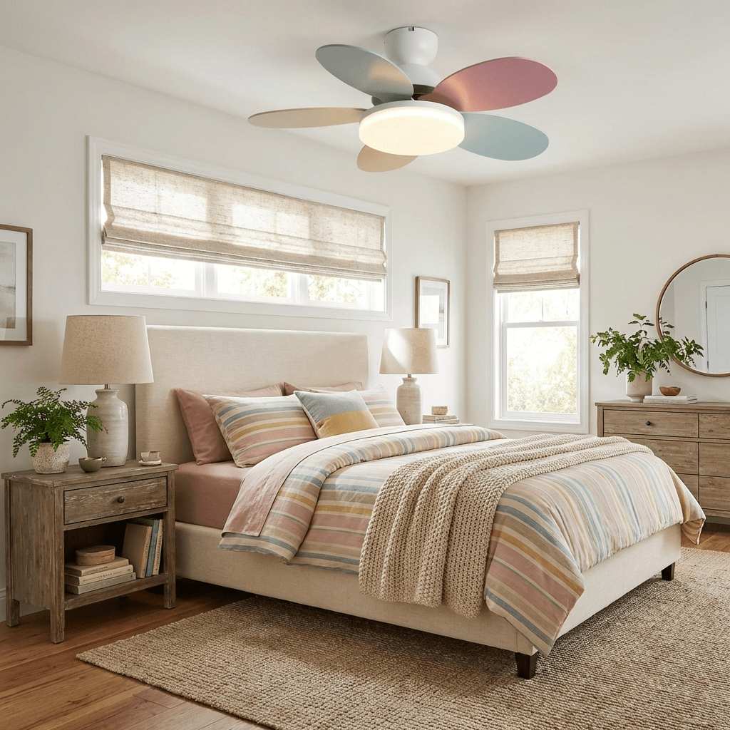 Flower Blade Wood Ceiling Fan