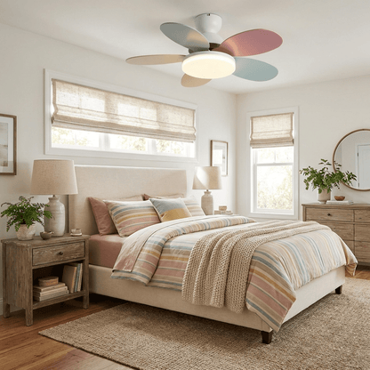 Flower Blade Wood Ceiling Fan