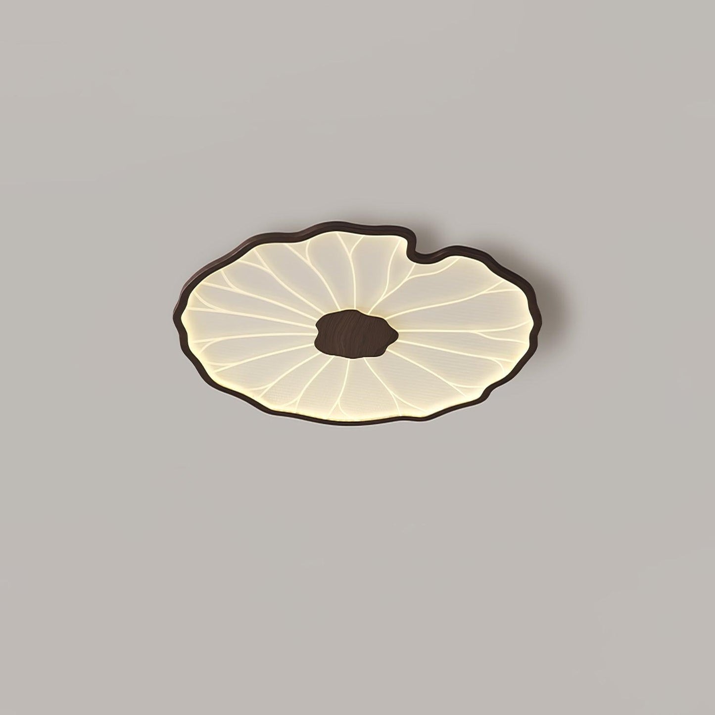 Waterlily Wood-Grain Ceiling Light