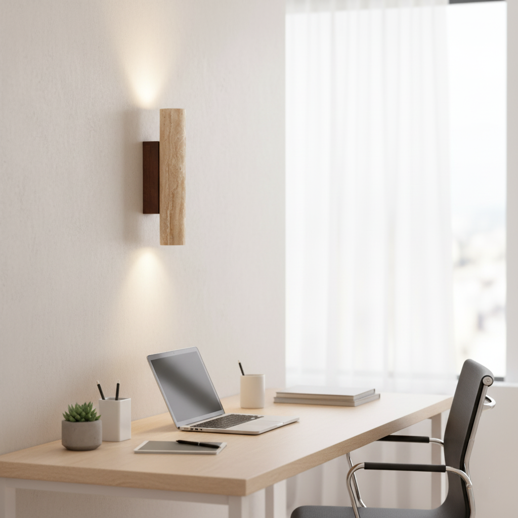 Torvela Japandi Travertine Wall Light