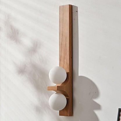 Wood Double Globe Wall Light