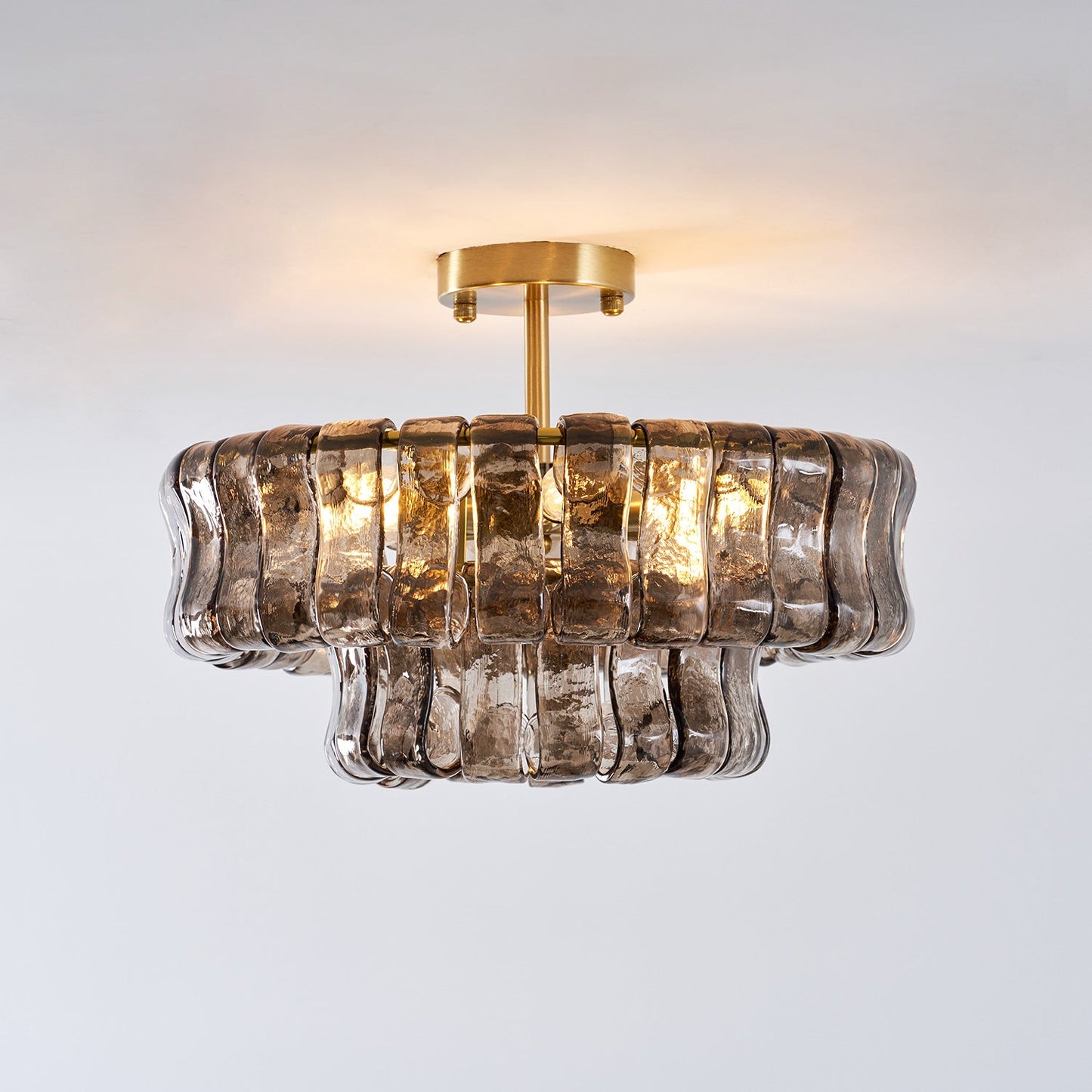 Tiered Ice Glass Ceiling Light