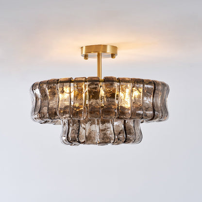 Tiered Ice Glass Ceiling Light