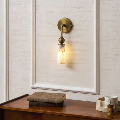 Alabaster Column Wall Light