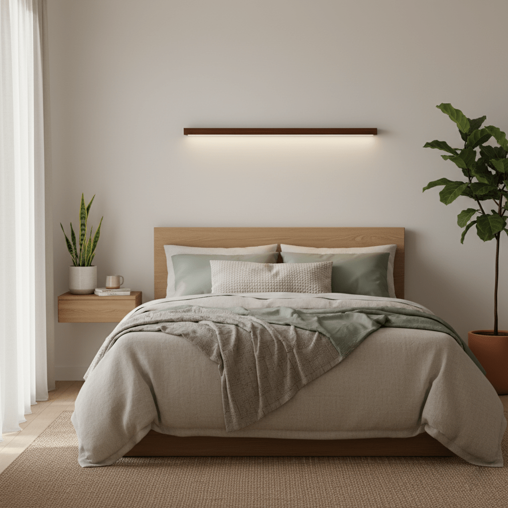 Slim Wood Linear Wall Light