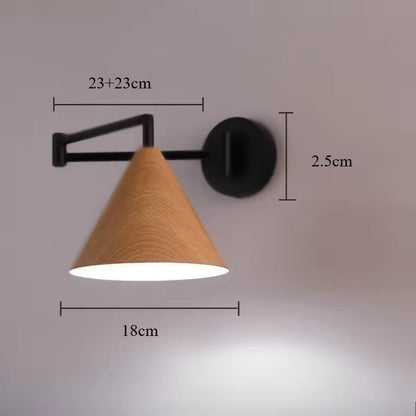 Linnoro Scandinavian Wood-Effect Swing Arm Wall Light