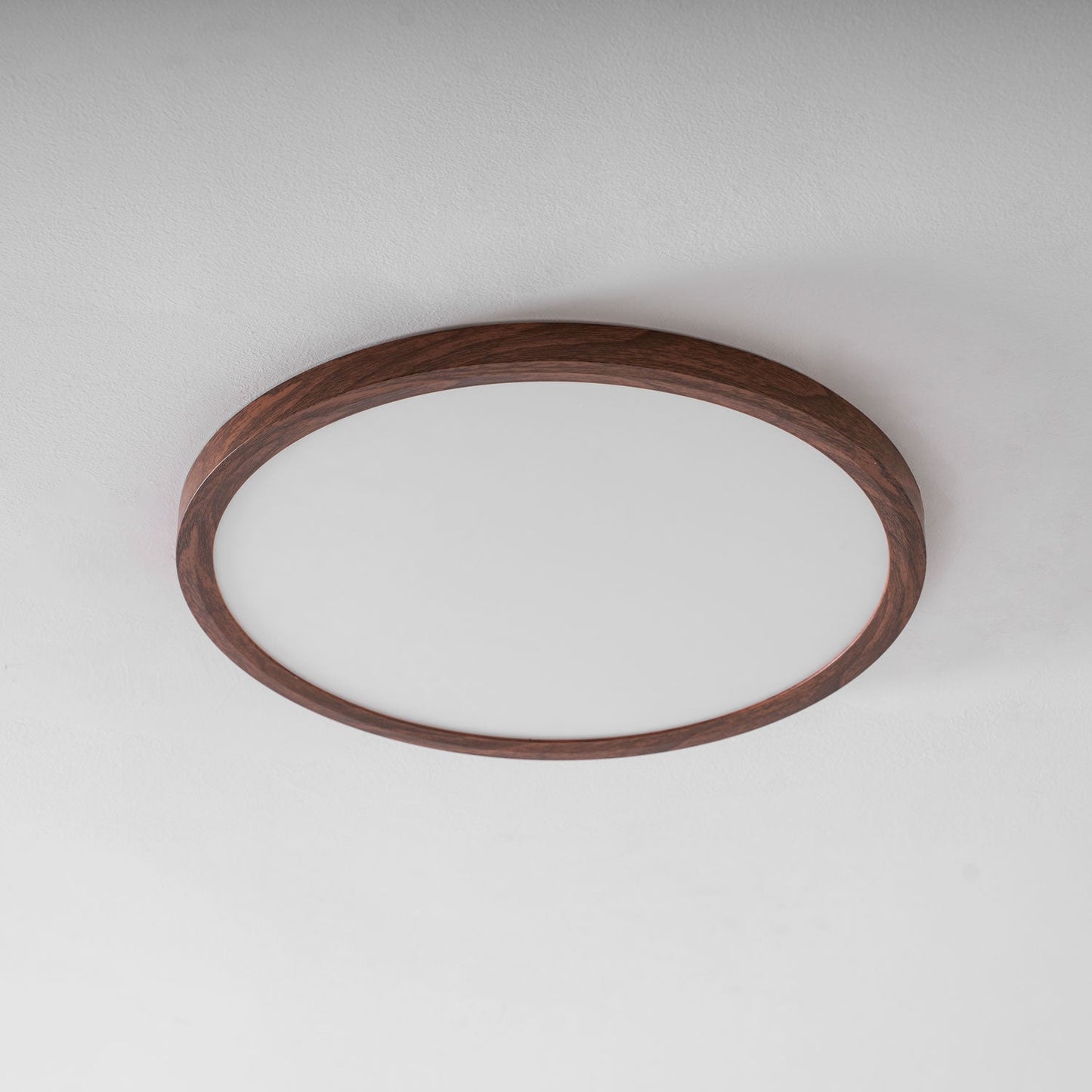 Slim Walnut Flush Ceiling Light