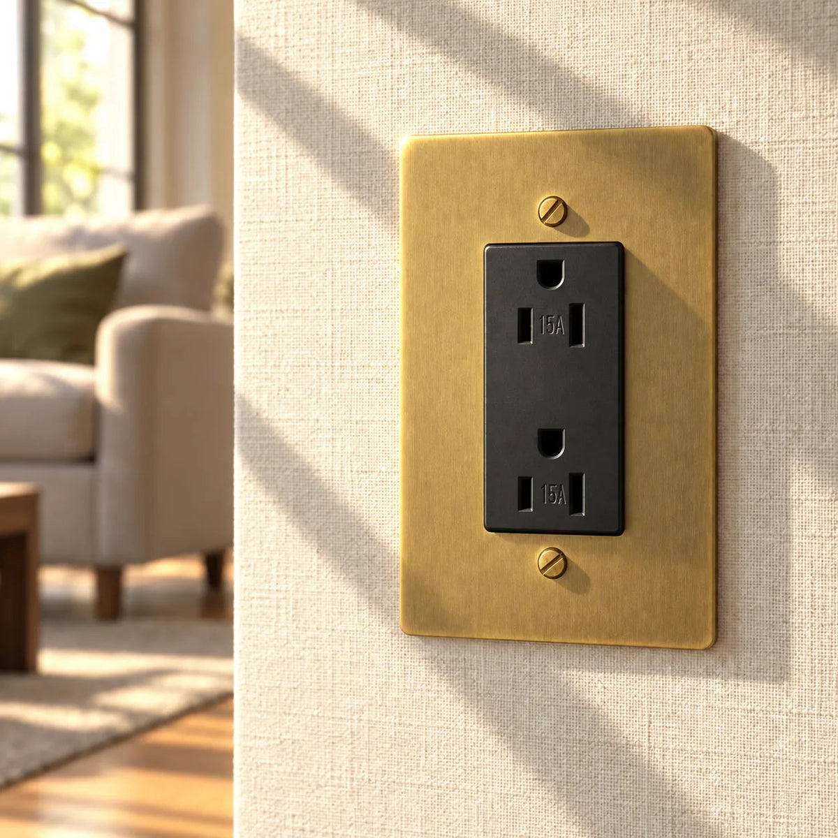 Corvanel Traditional Brass Duplex Socket Outlet