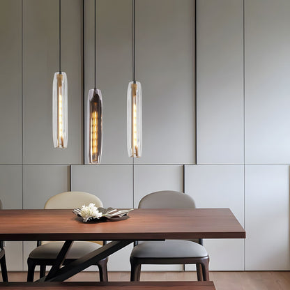 Brass Crystal Rod Pendant Light