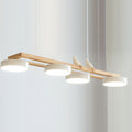 Linear Bird Motif Wood Chandelier