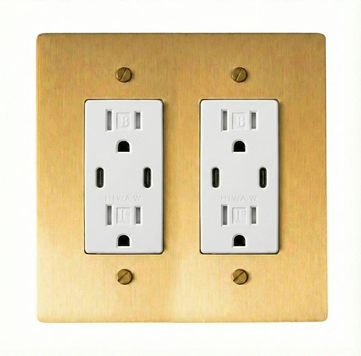 Galveno Vintage Solid Brass 2-Gang Outlet