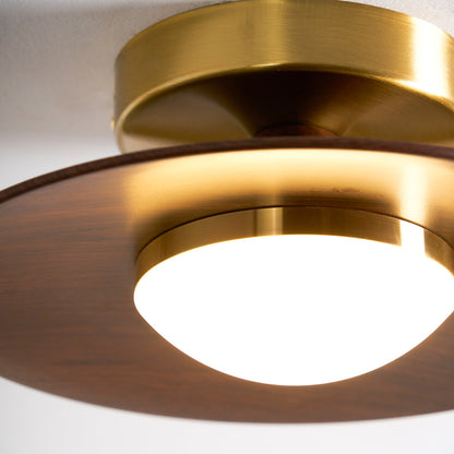 Walnut Saucer Ceiling Light