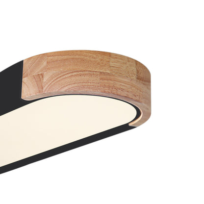 Ovalyn Minimalist Wood Oval LED Ceiling Light