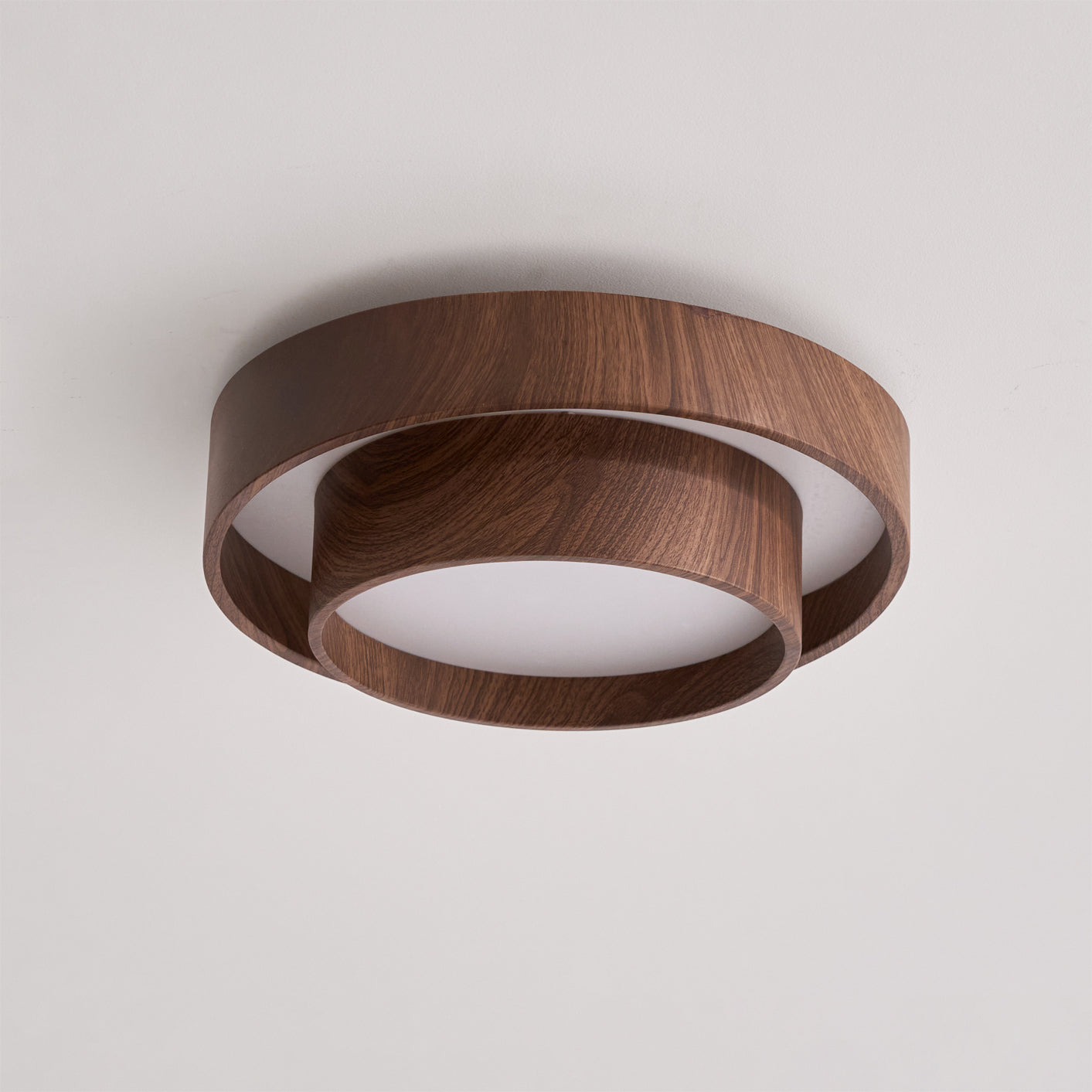 Walnut Spiral Ring Ceiling Light