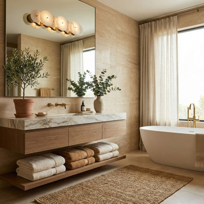 Lunavey Modern Alabaster Disc Vanity Light