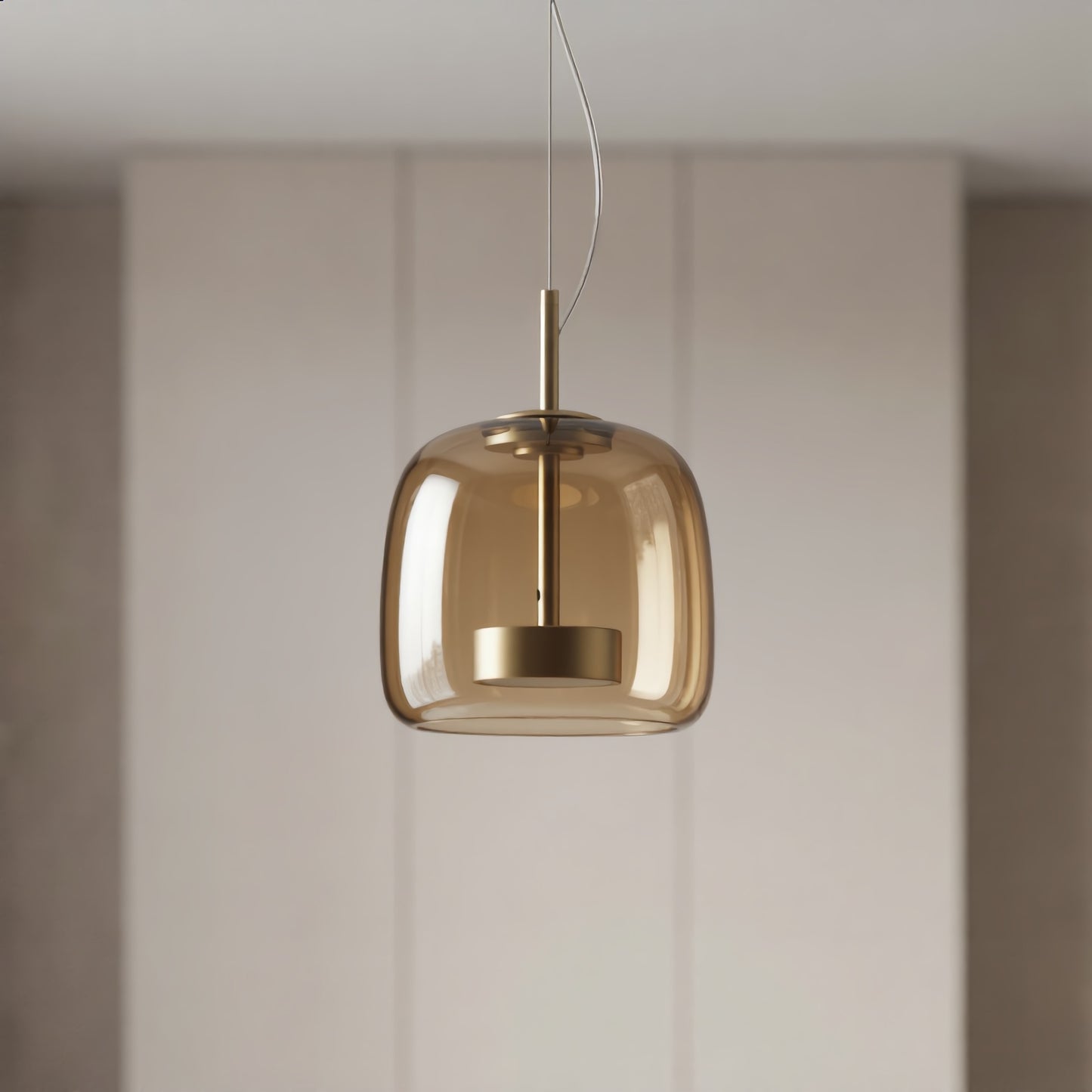 Tinted Glass Drum Pendant Light