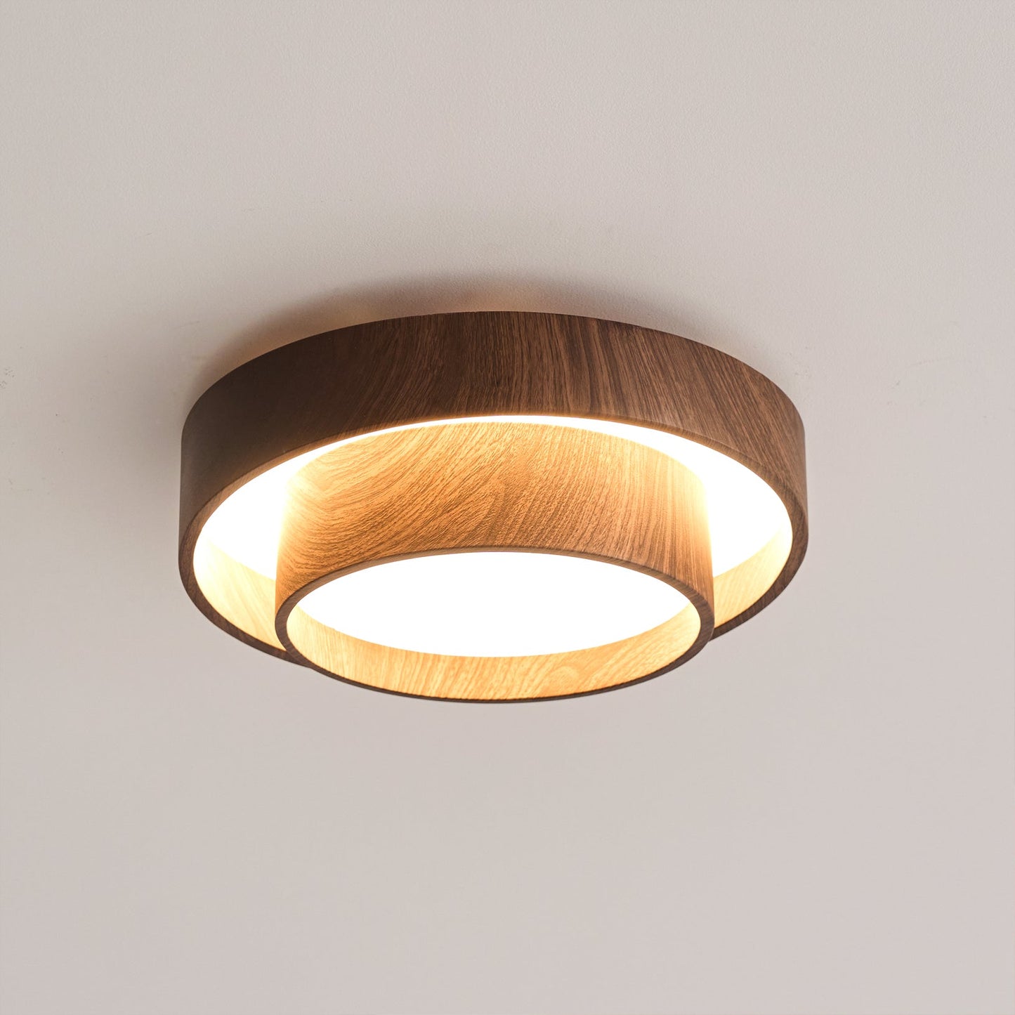 Walnut Spiral Ring Ceiling Light