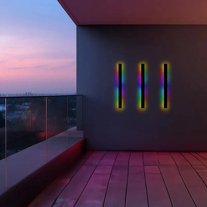 Veldrin Minimalist Slim Black Metal Outdoor Wall Light