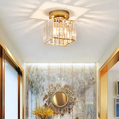 Orvella Minimalist Crystal Flush Ceiling Light
