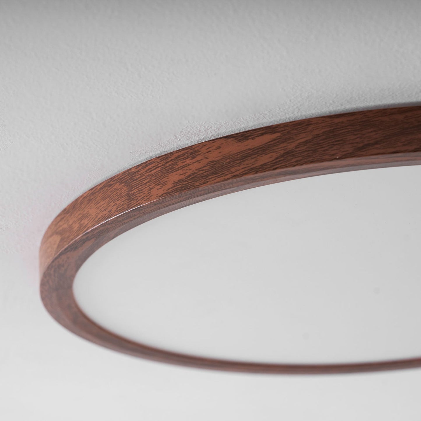Slim Walnut Flush Ceiling Light