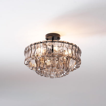 Tiered Ice Glass Ceiling Light
