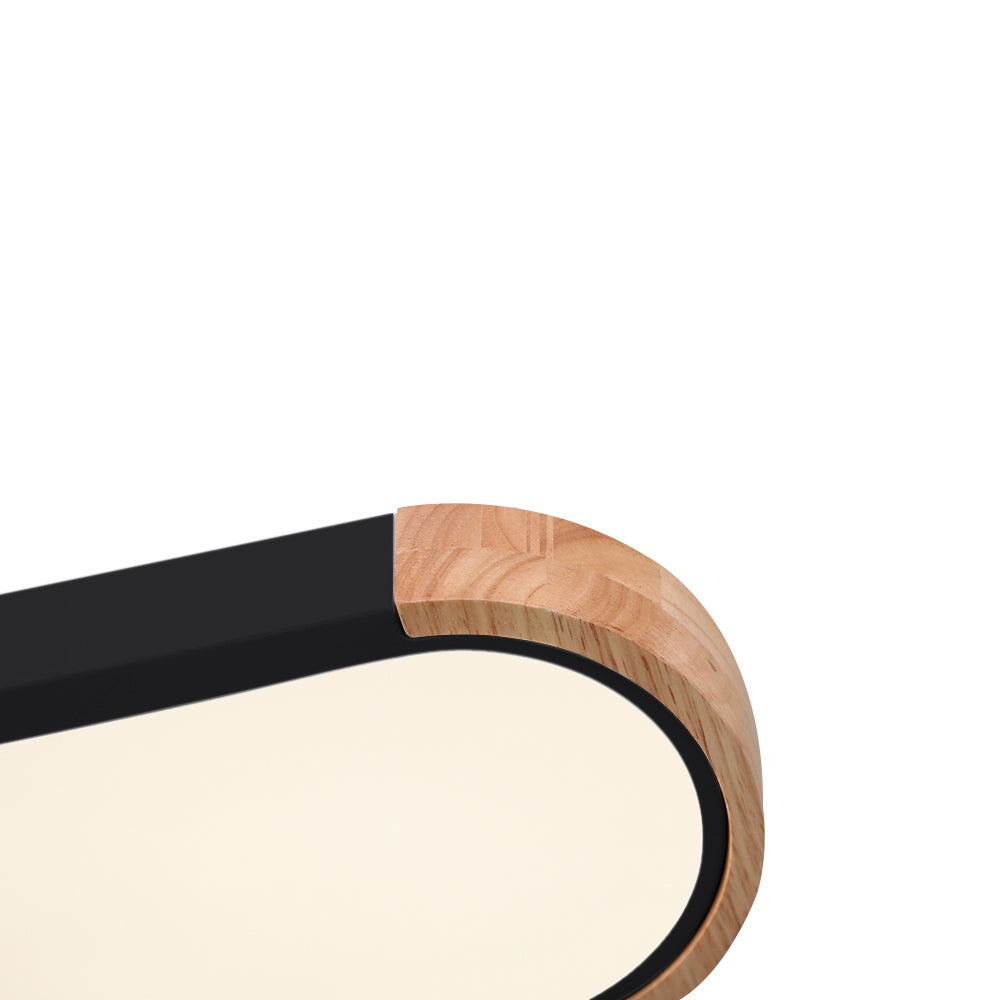 Ovalyn Minimalist Wood Oval LED Ceiling Light