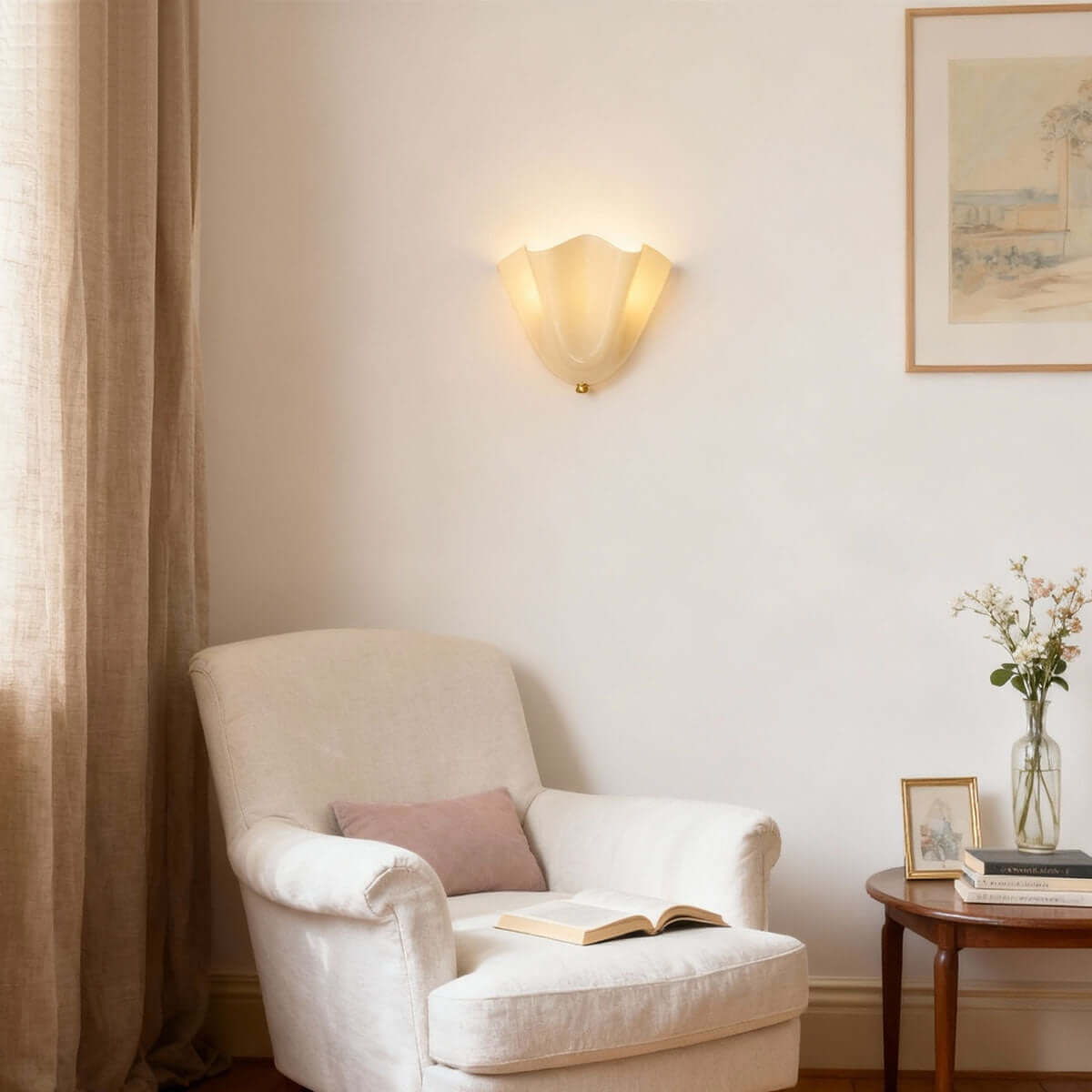 Draped Glass Wall Light