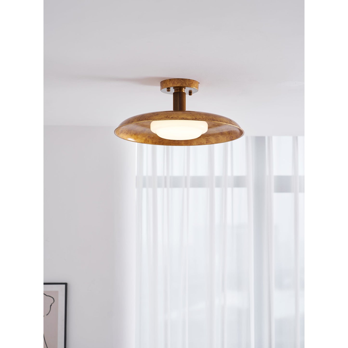 Wide Disc Flush Ceiling Light