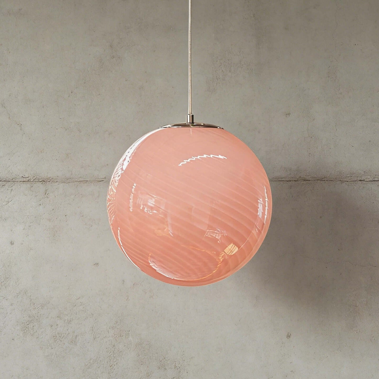 Swirled Glass Globe Pendant Light
