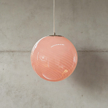 Swirled Glass Globe Pendant Light