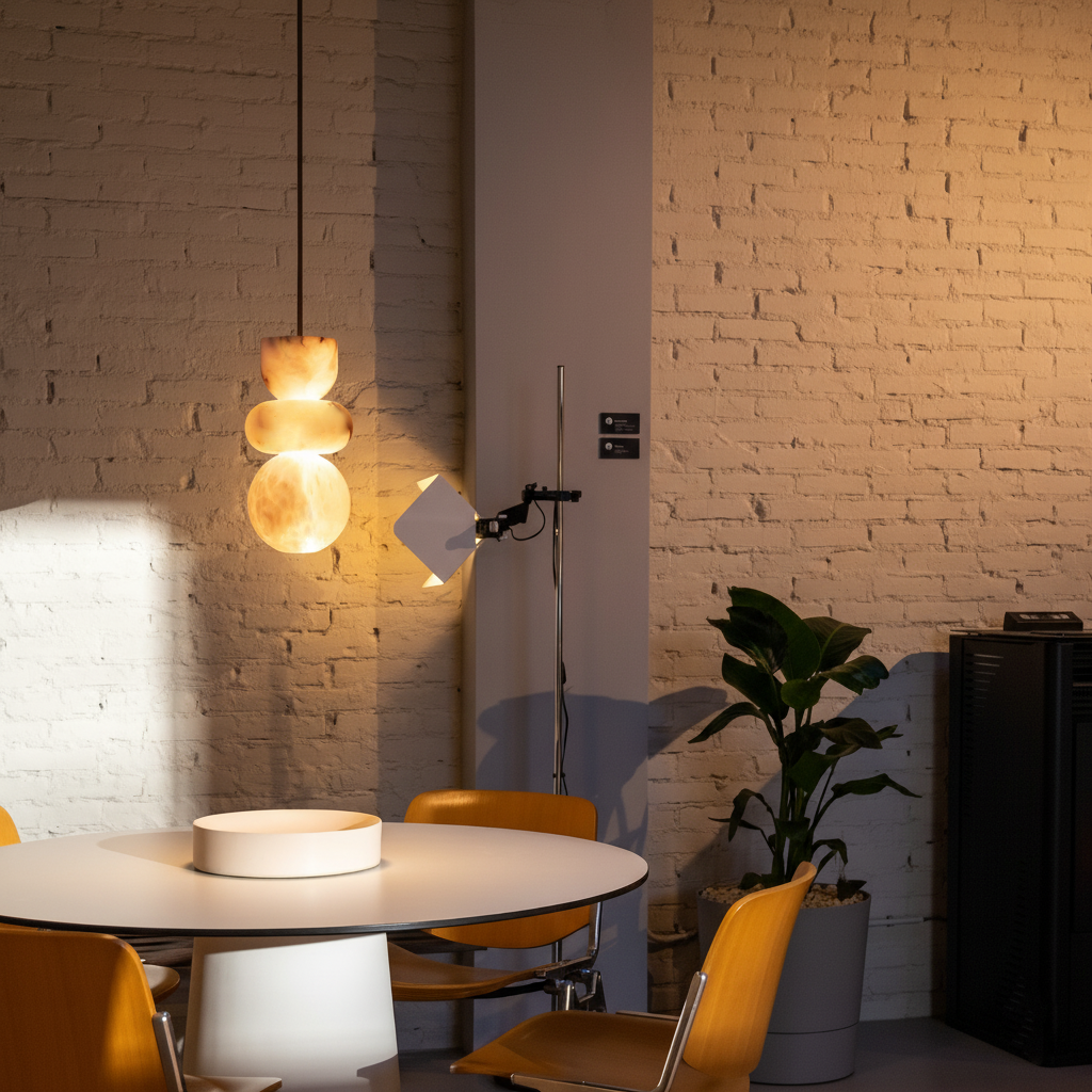 Stacked Alabaster Pendant Light