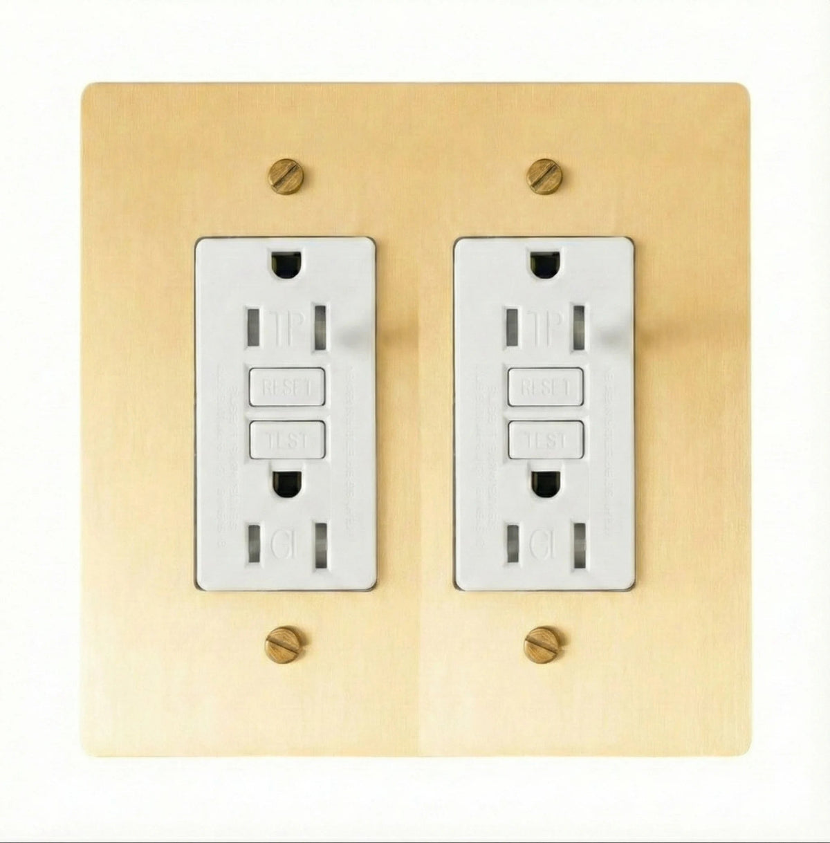 Galveno Vintage Solid Brass 2-Gang Outlet
