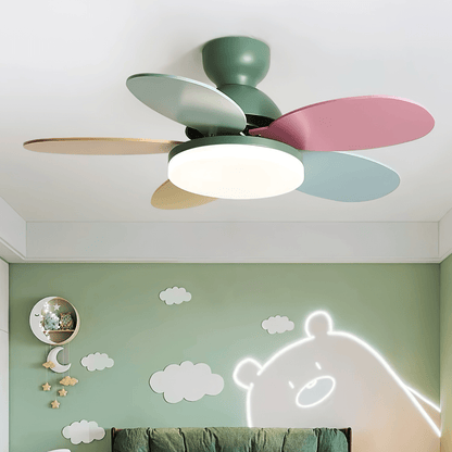 Flower Blade Wood Ceiling Fan