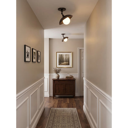Brass Dome Semi-Flush Ceiling Light