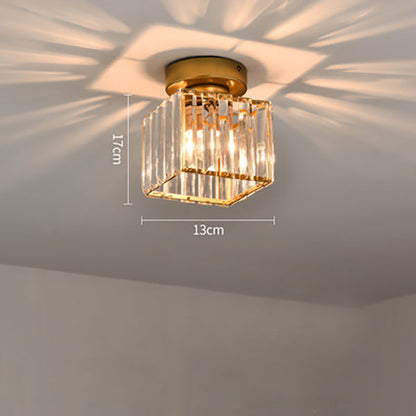 Orvella Minimalist Crystal Flush Ceiling Light