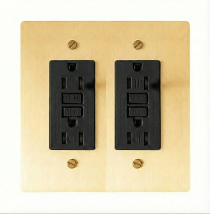 Galveno Vintage Solid Brass 2-Gang Outlet