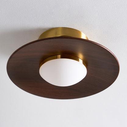Walnut Saucer Ceiling Light