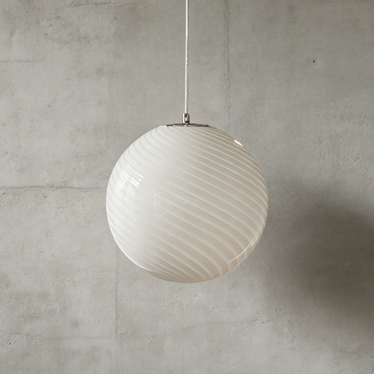 Swirled Glass Globe Pendant Light