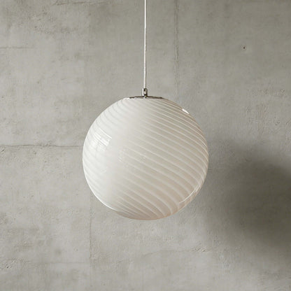 Swirled Glass Globe Pendant Light