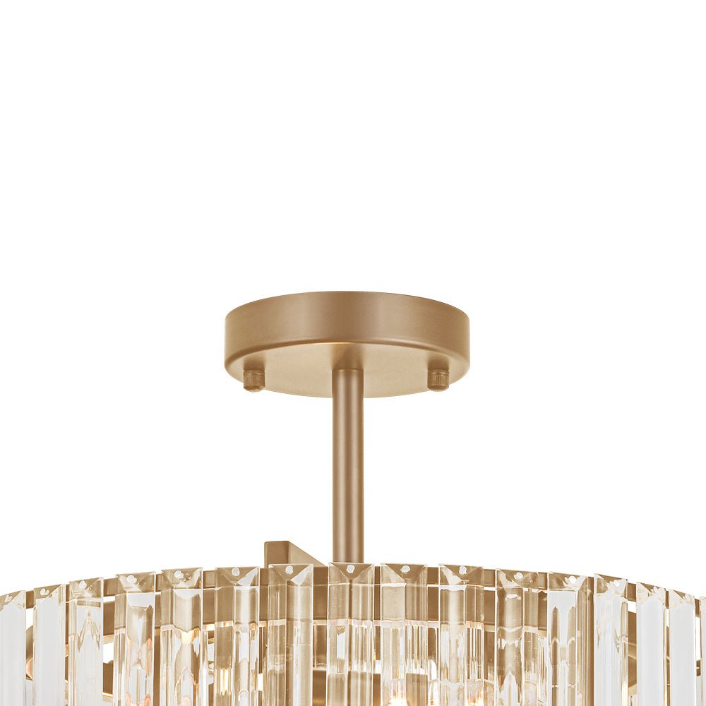 Glam Carved Crystal Ceiling Light